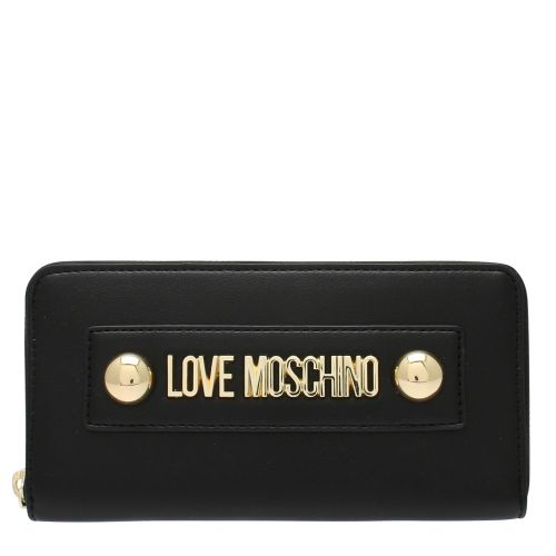 Womens Black Smooth Logo Zip Around Purse 47961 by Love Moschino from Hurleys