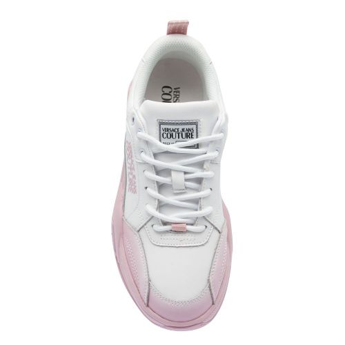 Womens White/Pink Gradient Chunky Trainers 82270 by Versace Jeans Couture from Hurleys