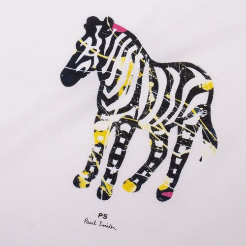 Mens White Graffiti Zebra Regular Fit S/s T Shirt 92642 by PS Paul Smith from Hurleys
