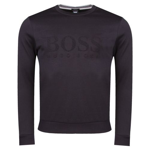 Athleisure Mens Black Salbo Crew Neck Sweat Top 34401 by BOSS from Hurleys