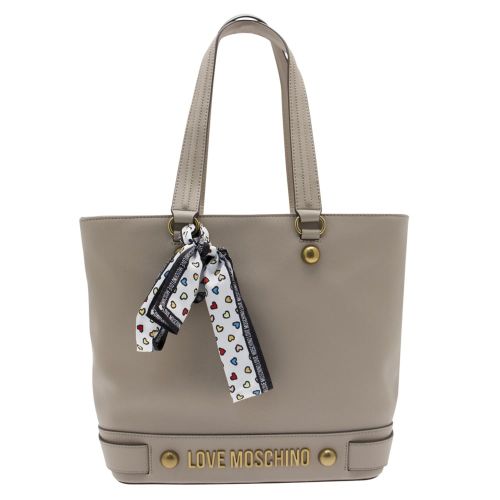 Womens Taupe Smooth Logo Shopper 21478 by Love Moschino from Hurleys