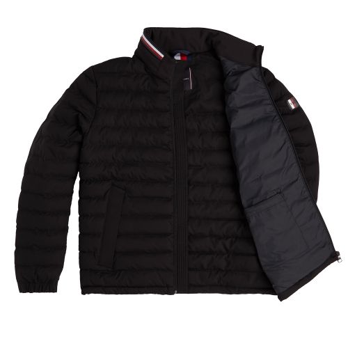 Mens Jet Black Stretch Quilted Jacket 49991 by Tommy Hilfiger from Hurleys