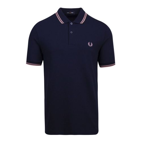 Mens Dark Carbon/Pink Twin Tipped S/s Polo Shirt 87933 by Fred Perry from Hurleys