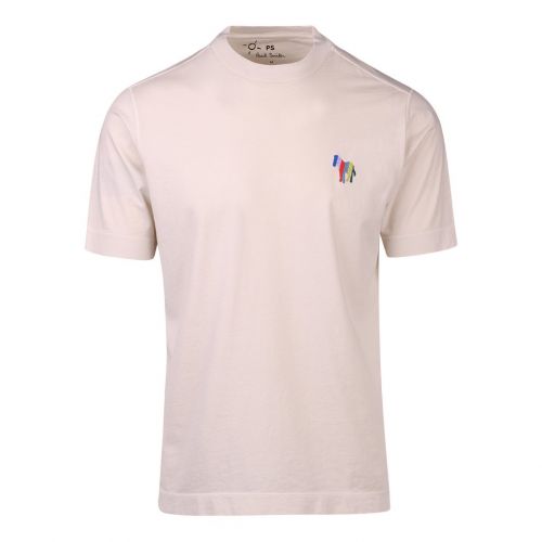 PS Paul Smith T Shirt Mens Ecru Embroidered Zebra Fit S/s