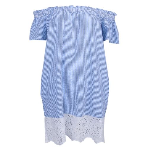 Womens Blue Belle Stripe Off Shoulder Dress 9197 by French Connection from Hurleys