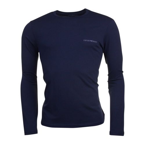 Mens Marine Chest Logo L/s T Shirt 15041 by Emporio Armani from Hurleys