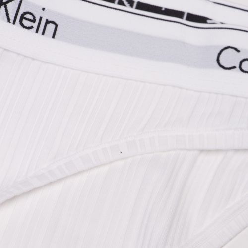 Womens White Logo Band Ribbed Briefs 28995 by Calvin Klein from Hurleys