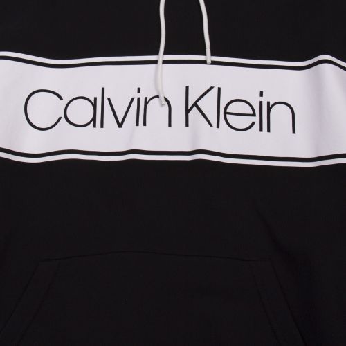 Mens Black Logo Stripe Hooded Sweat Top 52181 by Calvin Klein from Hurleys