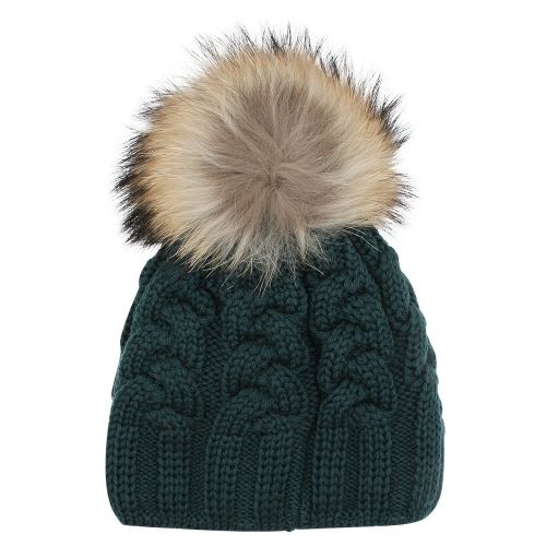 Girls Bottle Green Cable Hat 90954 by Parajumpers from Hurleys
