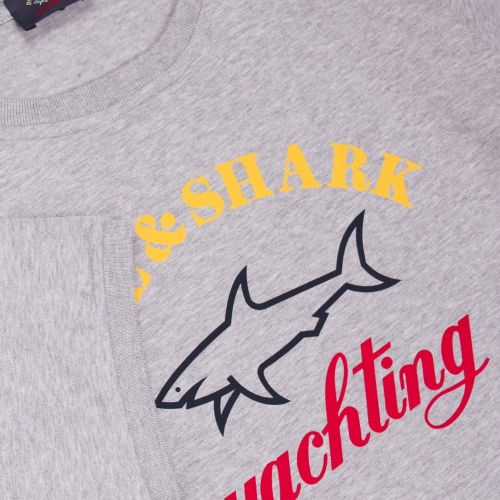 Paul & Shark Mens Grey Marl Tri Colour Logo SF S/s T Shirt 24763 by Paul And Shark from Hurleys