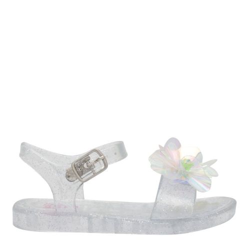 Girls Silver Maya Flower Jelly Sandals (22-32) 86443 by Lelli Kelly from Hurleys