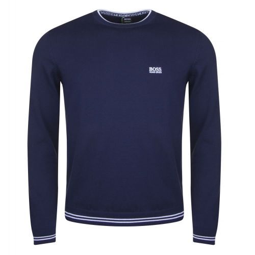 Athleisure Mens Navy Rime Crew Knitted Jumper 19175 by BOSS from Hurleys