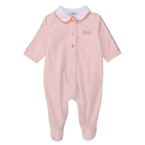 BOSS Baby Girls Pale Pink Soft Collared Babygrow 75660 by BOSS from Hurleys