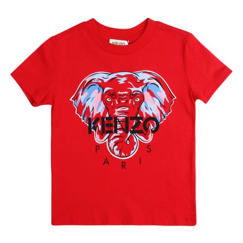 Boys Red Kasimir Elephant S/s T Shirt 76442 by Kenzo from Hurleys