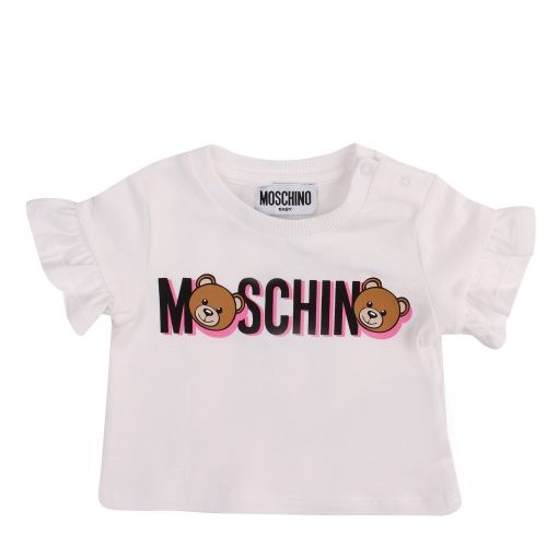 Baby White/Rose Toy Shadow T Shirt & Skirt Set 58489 by Moschino from Hurleys