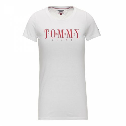 Womens Classic White Casual Tommy Logo S/s T Shirt 39202 by Tommy Jeans from Hurleys