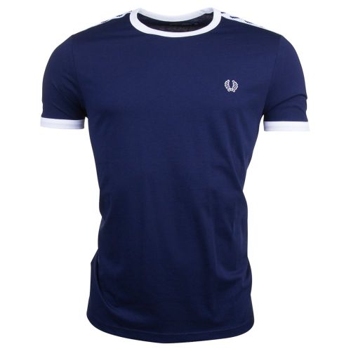 Mens Carbon Blue Taped Ringer S/s T Shirt 16373 by Fred Perry from Hurleys