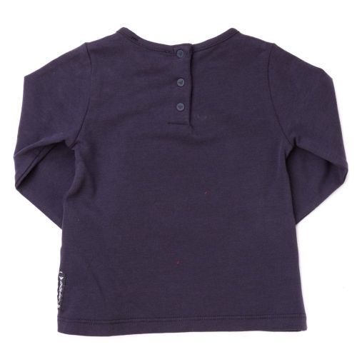 Baby Navy Diamante Logo L/s Tee Shirt 62569 by Armani Junior from Hurleys