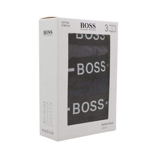 Mens Black/Navy/Grey Trunk 3 Pack 104203 by BOSS from Hurleys