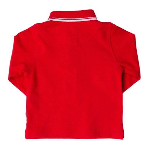 Baby Red Branded Tipped L/s Polo Shirt 65338 by BOSS from Hurleys