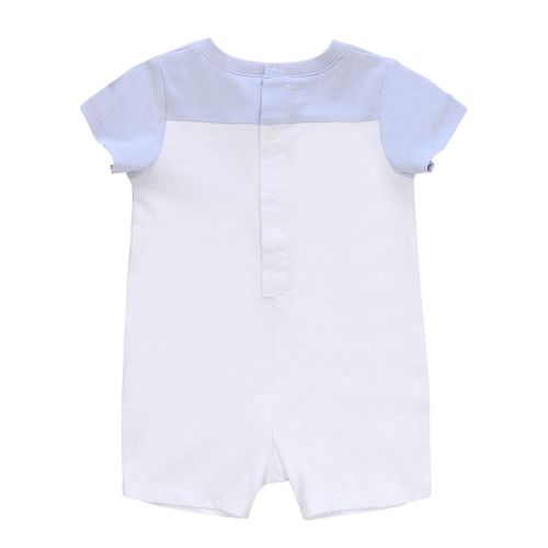Baby Pale Blue Colourblock Logo Romper 55891 by BOSS from Hurleys