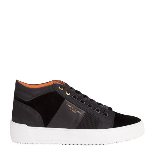 Mens Black Velvet Propulsion Mid Geo Trainers 46424 by Android Homme from Hurleys