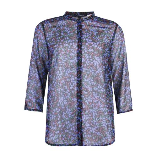 Womens Black & Blue Aubine Crinkle Floral Blouse 30482 by French Connection from Hurleys
