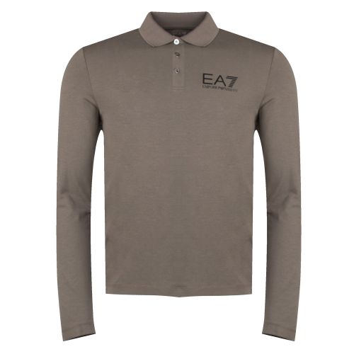 Mens Khaki Train Core ID Stretch L/s Polo Shirt 30586 by EA7 from Hurleys