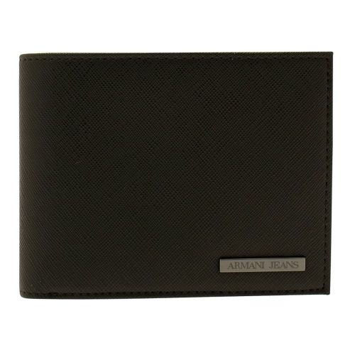 Mens Black Saffiano Bifold Wallet 11132 by Armani Jeans from Hurleys