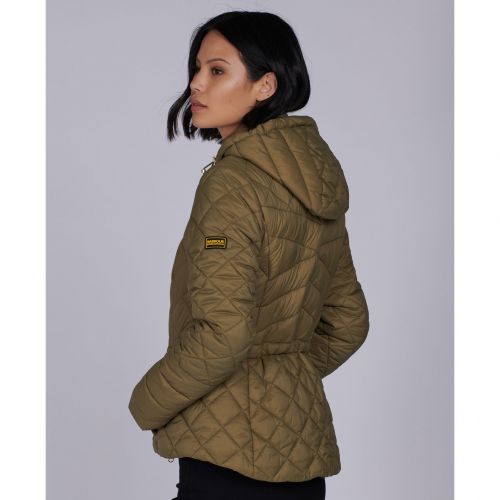 Womens Army Green Drifting Hooded Quilted Jacket 81952 by Barbour International from Hurleys