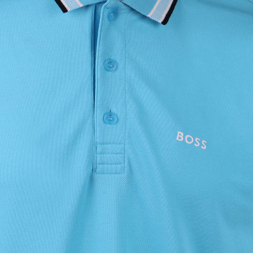 Athleisure Mens Light Blue Paddy Regular Fit S/s Polo Shirt 107220 by BOSS from Hurleys
