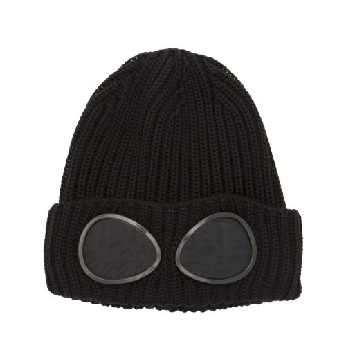 Boys Black Goggle Beanie Hat 30532 by C.P. Company Undersixteen from Hurleys