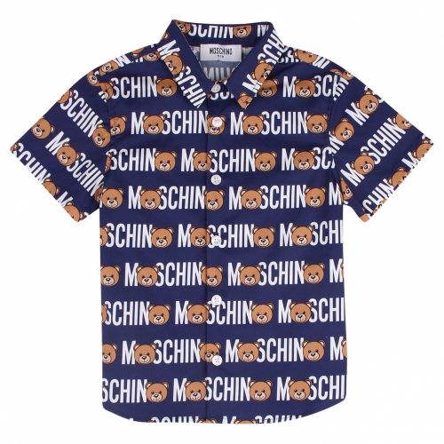 Boys Blue Toy Logo S/s Shirt 36115 by Moschino from Hurleys