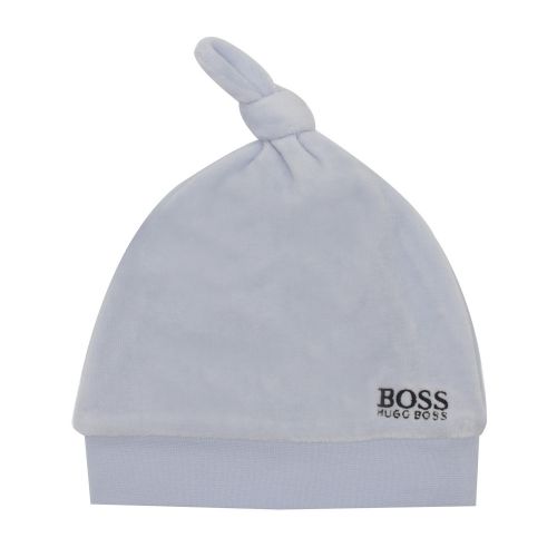 Baby Pale Blue Soft Branded Hat 45500 by BOSS from Hurleys