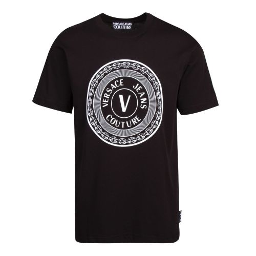 Mens Black Round Logo Regular Fit S/s T Shirt 74137 by Versace Jeans Couture from Hurleys