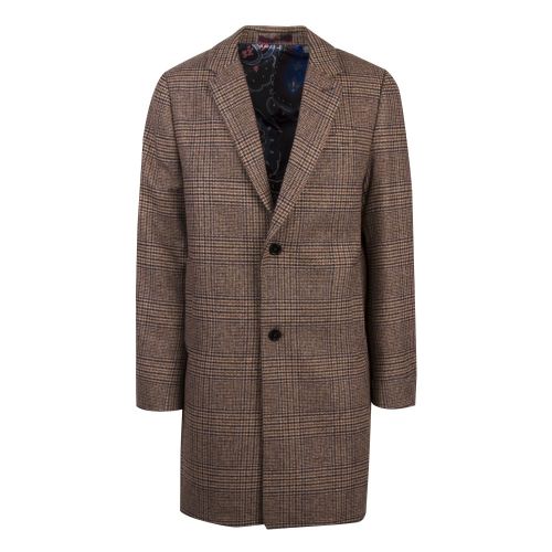 Mens Brown Rhyl Heritage Check Tailored Coat 55662 by Ted Baker from Hurleys