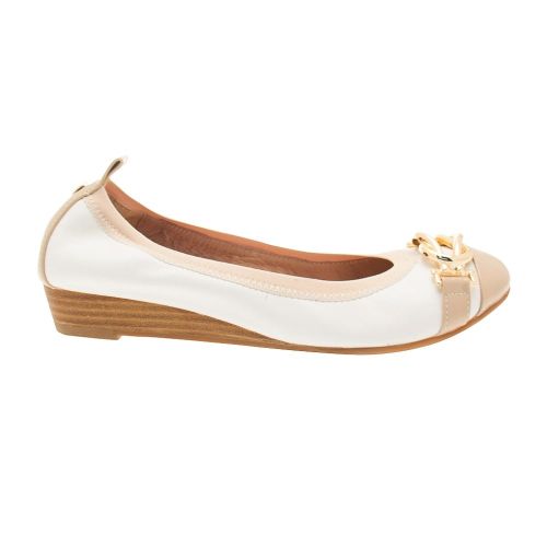 Womens White And Nude Eleena Ballerina Shoes 7135 by Moda In Pelle from Hurleys