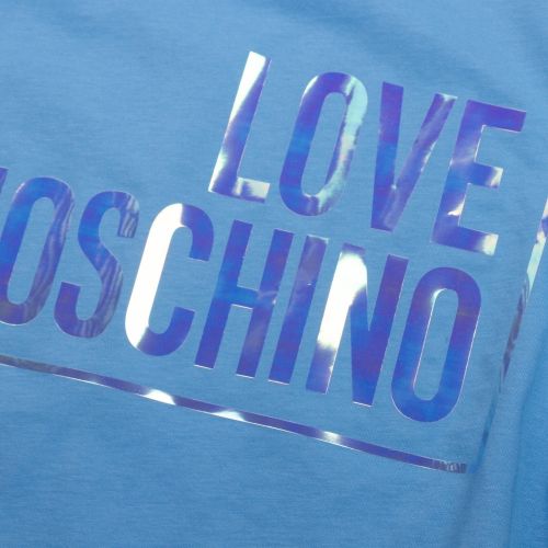 Womens Turquoise Iridescent Logo Box S/s T Shirt 57931 by Love Moschino from Hurleys