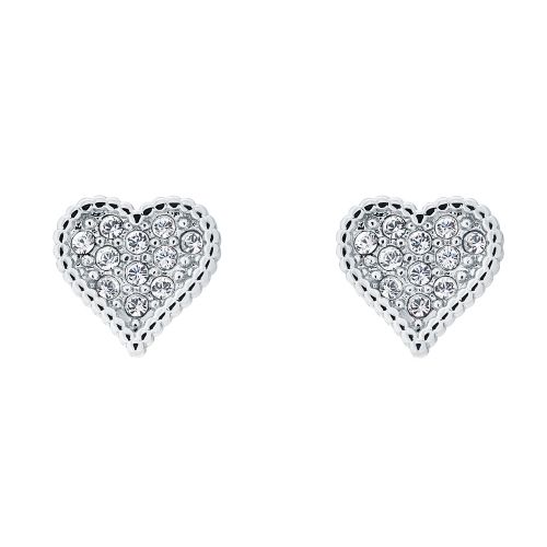 Ted Baker Womens Silver/Crystal Hanila Heart Studs 74488 by Ted Baker from Hurleys