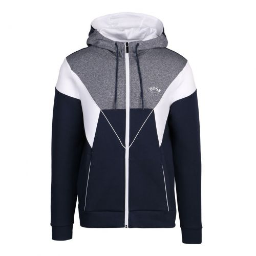 Athleisure Mens Navy Saggy 1 Hooded Zip Through Sweat Top 96450 by BOSS from Hurleys