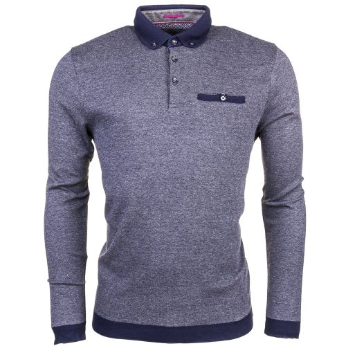 Mens Charcoal Ronaldo Oxford L/s Polo Shirt 61549 by Ted Baker from Hurleys