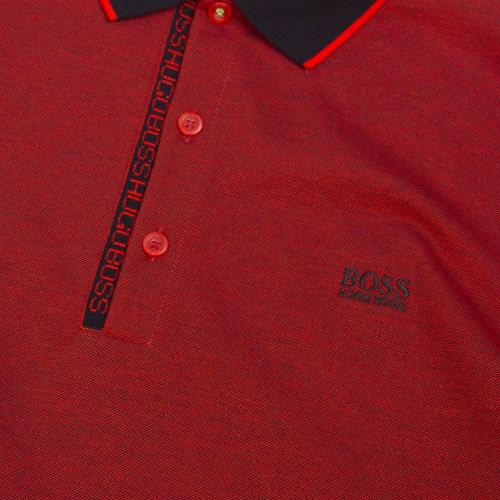Athleisure Mens Red Pleesy 4 Slim Fit L/s Polo Shirt 44678 by BOSS from Hurleys