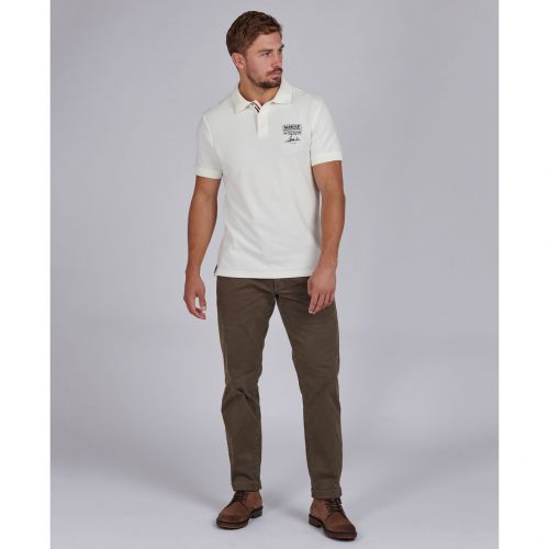 Mens Whisper White Chad S/s Polo Shirt 83057 by Barbour Steve McQueen Collection from Hurleys