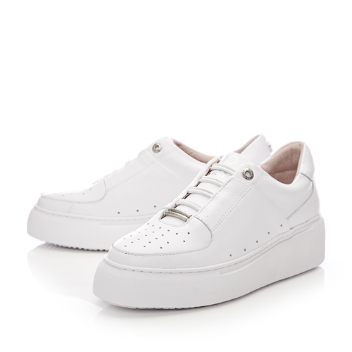 Womens White Albie Trainers 99440 by Moda In Pelle from Hurleys