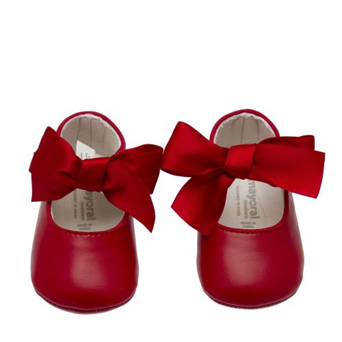 Baby Red Satin Bow Shoes (15-19) 75525 by Mayoral from Hurleys
