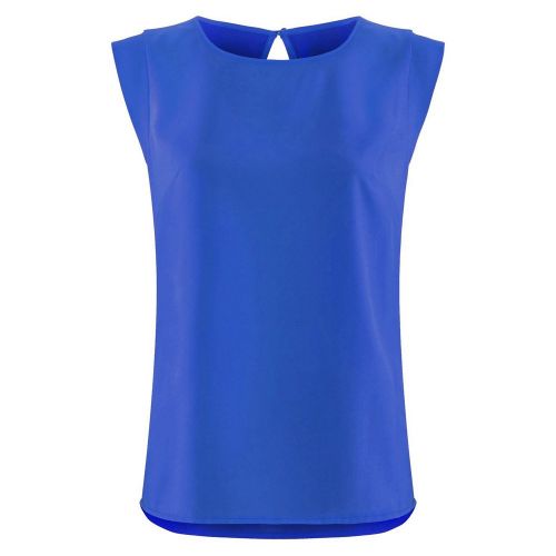 Womens Ceramic Blue Crepe Light Capped Sleeve Top 86732 by French Connection from Hurleys