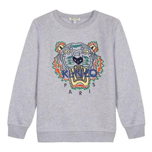 Boys Grey Marl Fantastic Tiger Sweat Top 30828 by Kenzo from Hurleys