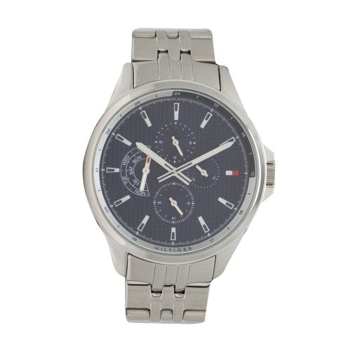 Mens Silver/Blue Shawn Bracelet Watch 76110 by Tommy Hilfiger from Hurleys
