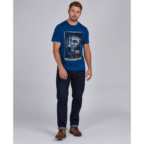 Mens Dark Petrol Hero S/s T Shirt 95657 by Barbour Steve McQueen Collection from Hurleys