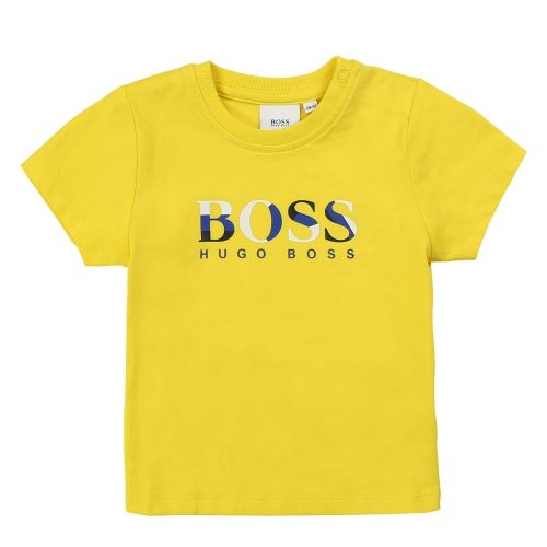Toddler Pollen Yellow Colour Big Logo S/s T Shirt 55939 by BOSS from Hurleys